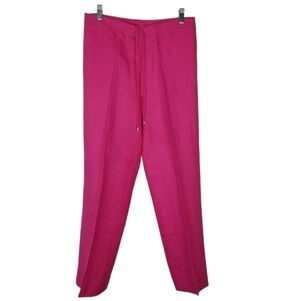 Real Clothes Irish Linen Pull On Pants Womens Size 6 Pink Pockets Drawstring